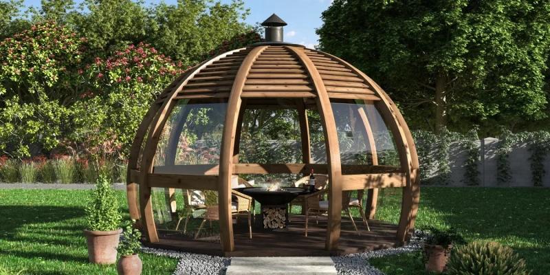 Деревянная беседка сфера «Лилия» из лиственницы от производителя WoodWave