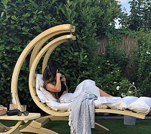 Подвесное кресло-качель Грация из дерева лиственницы от производителя WoodWave